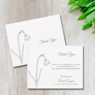 Tarjeta De Agradecimiento Sndrop Line Art Funeral Gracias Note Card