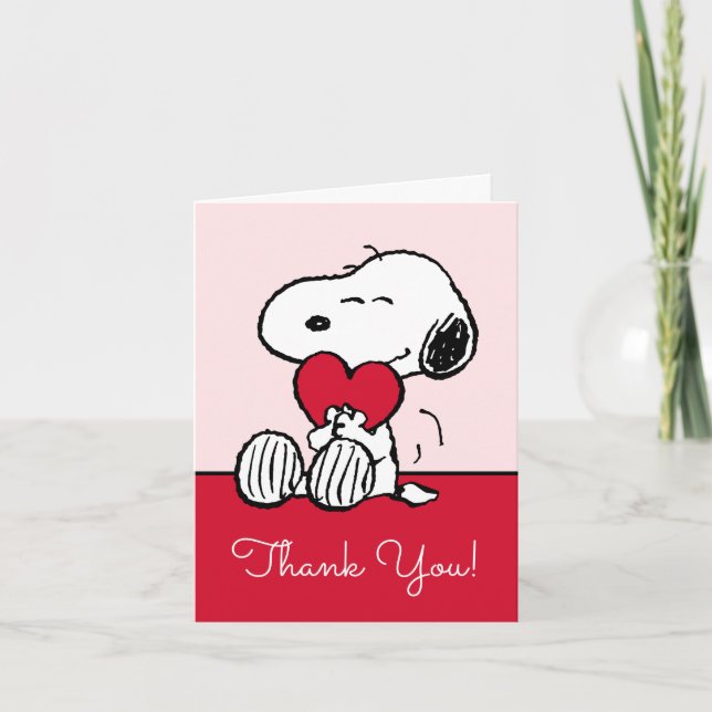 Tarjeta De Agradecimiento Snoopy | Little Sweetheart Baby Shower Thank You C (Anverso)