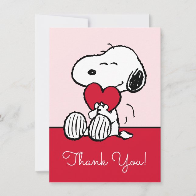 Tarjeta De Agradecimiento Snoopy | Little Sweetheart Baby Shower Thank You C (Anverso)