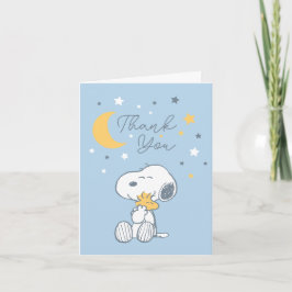 Tarjeta De Agradecimiento Snoopy & Woodstock | Over the Moon Baby Shower Tha
