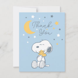 Tarjeta De Agradecimiento Snoopy & Woodstock | Over the Moon Baby Shower Tha