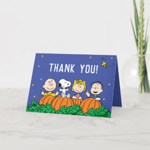 Tarjeta De Agradecimiento Snoopy y Pumpkin agradecen su primer cumpleaños