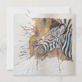 Tarjeta De Agradecimiento Snorting Zebra Postcard Style Notecard