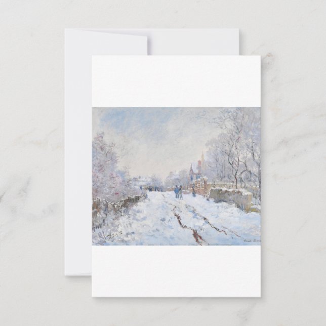 Tarjeta De Agradecimiento Snow at Argenteuil by Claude Monet (Anverso)