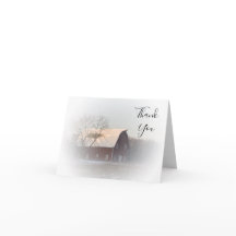 Snow Covered Barn Winter Country Thank You