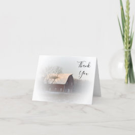 Tarjeta De Agradecimiento Snow Covered Barn Winter Country Thank You