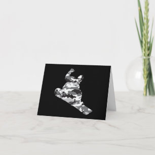 Tarjeta De Agradecimiento Snowboarder de camuflaje gris