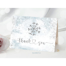 Tarjeta De Agradecimiento Snowflake Winter Baby Shower