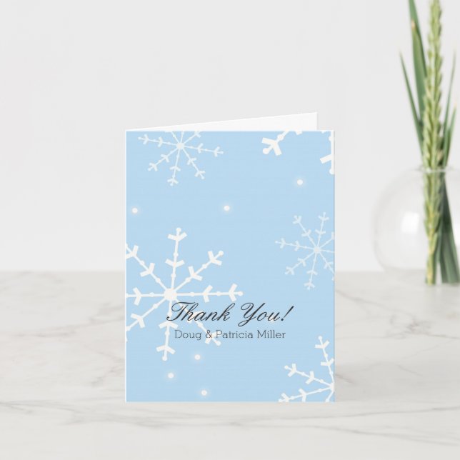Tarjeta De Agradecimiento Snowflakes Gracias (Anverso)