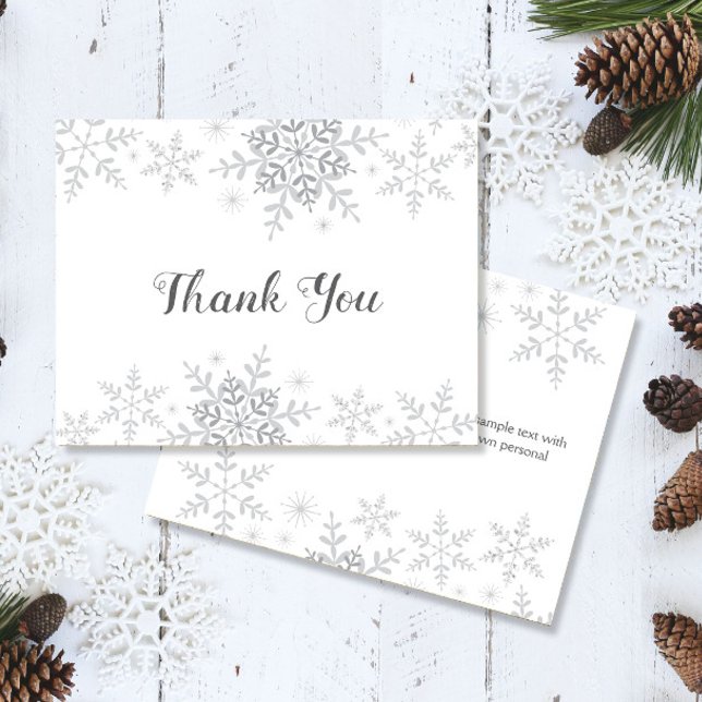 Tarjeta De Agradecimiento Snowflakes Winter Bridal Shower (Subido por el creador)