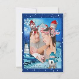 Tarjeta De Agradecimiento Snowley Winter Holiday Gracias