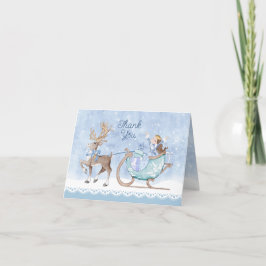 Tarjeta De Agradecimiento Snowley Winter Princess Birthday Gracias