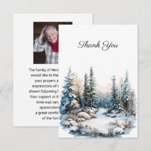 Tarjeta De Agradecimiento Snowscape Funeral Foto Gracias
