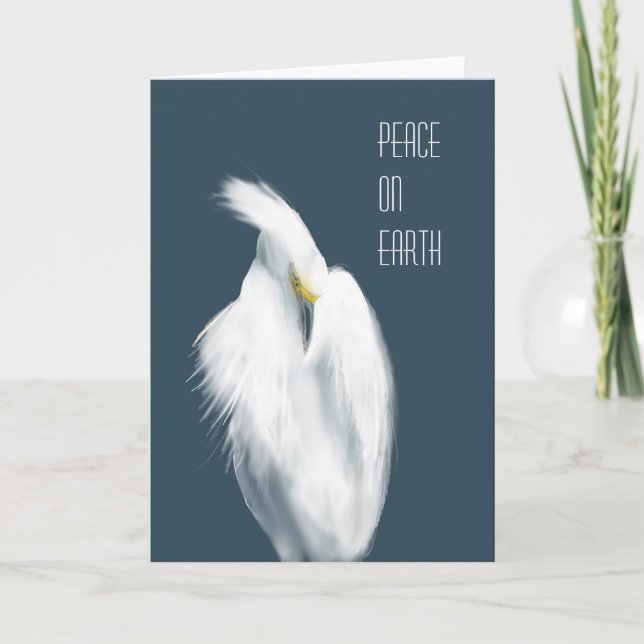 Tarjeta De Agradecimiento Snowy Egret "Paz en la Tierra" (Anverso)