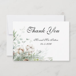 Tarjeta De Agradecimiento Snowy Greenery Thank You card