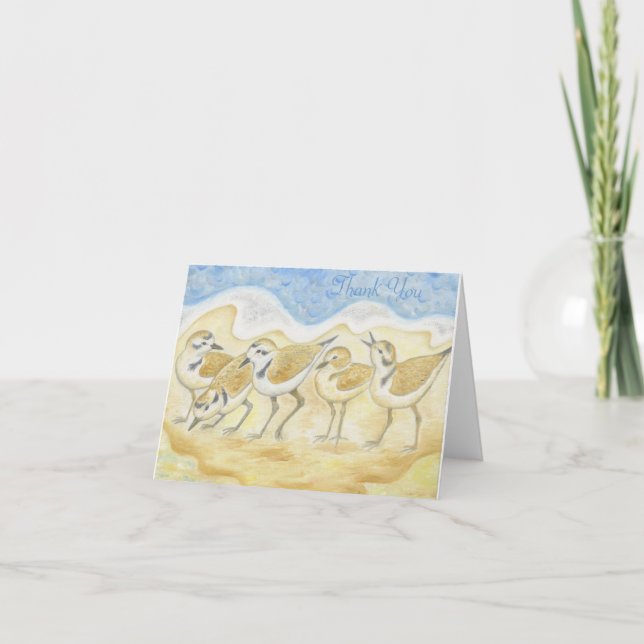 Tarjeta De Agradecimiento Snowy Plover gracias notecard (Anverso)