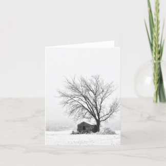 Tarjeta De Agradecimiento Snowy shed escena del invierno en blanco notecard.