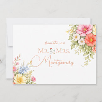 Tarjeta De Agradecimiento Sobre de Flor de Jardín de Acuarela, Florales Botá