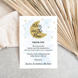 Tarjeta De Agradecimiento Sobre la luna | Boys Baby Shower