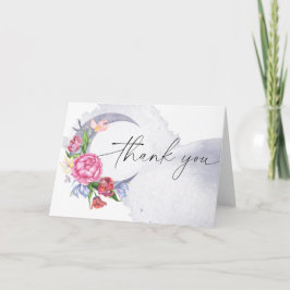 Tarjeta De Agradecimiento Sobre la luna Flores bebé ducha gracias