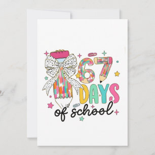 Tarjeta De Agradecimiento Sobreviví 67 Días de Escuela 100 Días de Escuela 