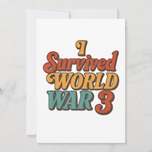 Tarjeta De Agradecimiento Sobreviví a la Tercera Guerra Mundial Divertido Re