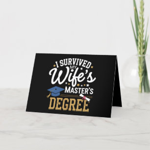 Tarjeta De Agradecimiento Sobreviví al Máster de mi Esposa Graduación de Esp