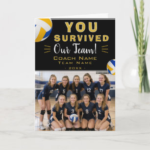 Tarjeta De Agradecimiento Sobreviviste a Nuestro Entrenador de Voleibol del