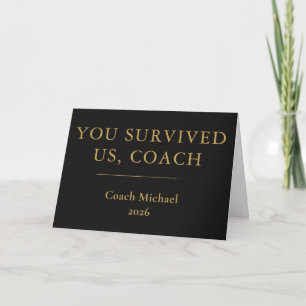 Tarjeta De Agradecimiento Sobreviviste a nuestro entrenador Divertido Elegan