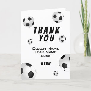 Tarjeta De Agradecimiento Soccer Ball Thank you Coach Card