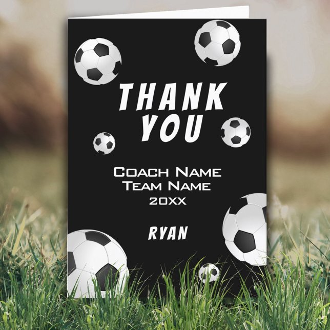 Tarjeta De Agradecimiento Soccer Ball Thank you Coach Card (Subido por el creador)
