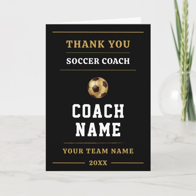Tarjeta De Agradecimiento Soccer Coach Team Appreciation Gift (Anverso)