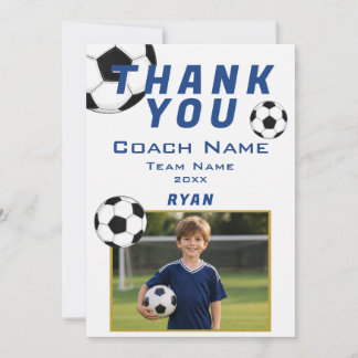 Tarjeta De Agradecimiento Soccer Football Photo Player Team Coach