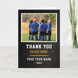 Tarjeta De Agradecimiento Soccer Football Team Coach Thank You Photo 