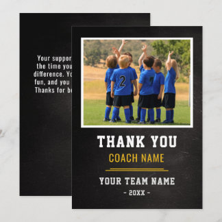 Tarjeta De Agradecimiento Soccer Football Team Coach Thank You Photo 