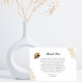 Tarjeta de agradecimiento sofisticada para graduac