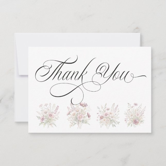Tarjeta De Agradecimiento Soft Blooms Spring Floral Thank You Card (Anverso)