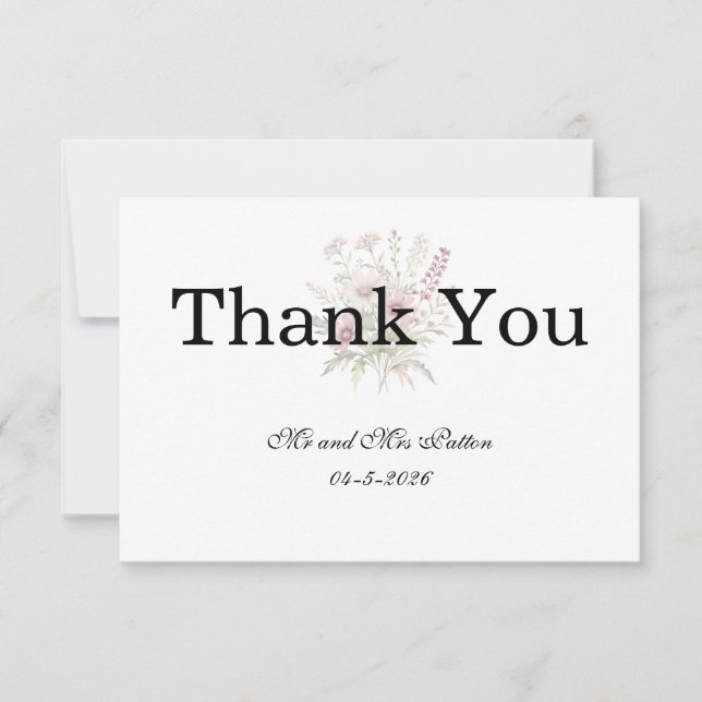Tarjeta De Agradecimiento Soft Blooms Spring Floral Thank You card (Anverso)
