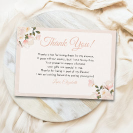 Tarjeta De Agradecimiento Soft Blush Floral-Themed Bridal Shower