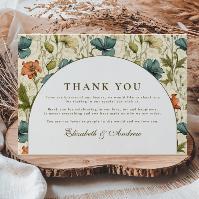Tarjeta De Agradecimiento Soft Botanical Arch Garden Wedding (Subido por el creador)