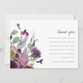 TARJETA DE AGRADECIMIENTO SOFT MAUVE PURPLE LILAC BODA DE COLOR DE AGUA