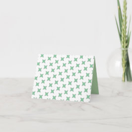 Tarjeta De Agradecimiento Soft Mint Cross-Star Pattern Thank You Card