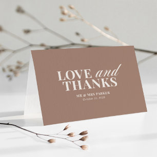 Tarjeta De Agradecimiento Soft Mocha Taupe Boda Clásica de Lujo Neutral