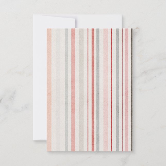 Tarjeta De Agradecimiento Soft Neutral Stripes Minimal Thank You Card (Anverso)