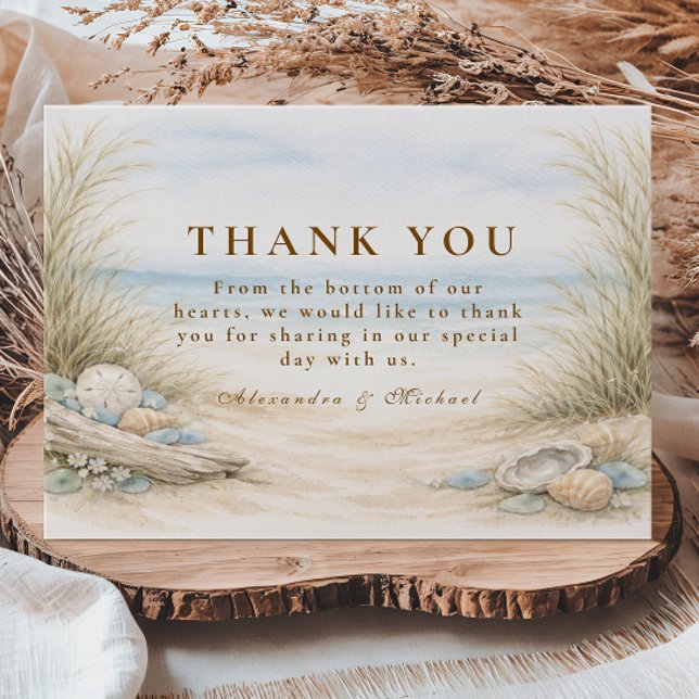 Tarjeta De Agradecimiento Soft Ocean Breeze Wedding (Subido por el creador)
