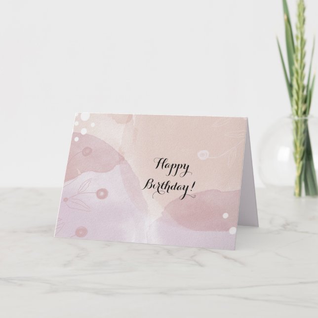 Tarjeta De Agradecimiento Soft Pastel Boho Happy Birday Card (Anverso)