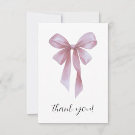 Tarjeta De Agradecimiento Soft Pink Bow Girl Baby Shower