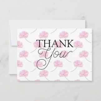 Tarjeta De Agradecimiento Soft Pink Floral