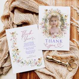 Tarjeta De Agradecimiento Soft Wildflower Fairy Garden Foto de fiesta de cum