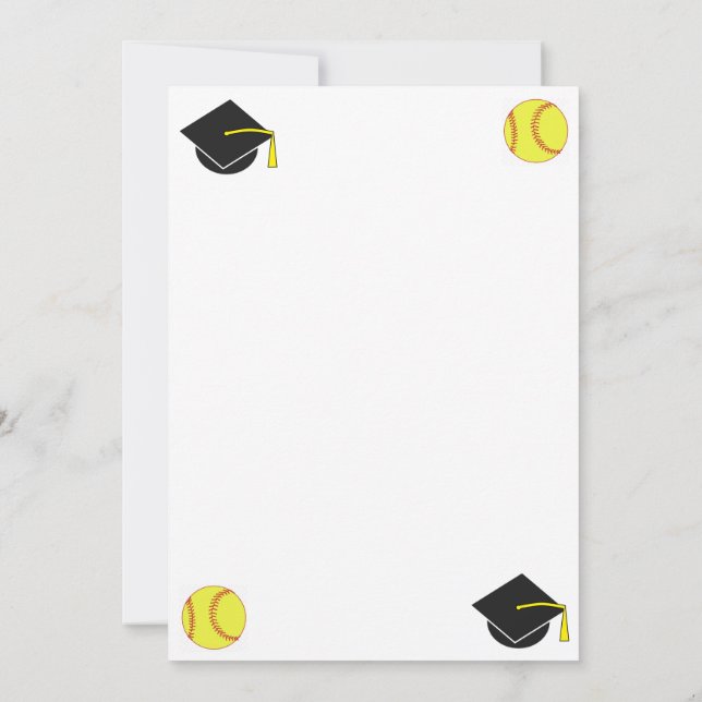 Tarjeta De Agradecimiento Softball de graduación (Reverso)